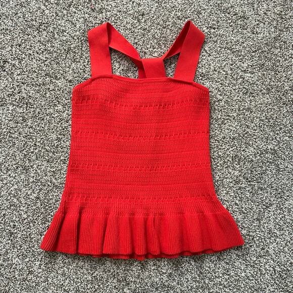 Parker red smocked cross strap tank top size XS - Picture 5 of 13